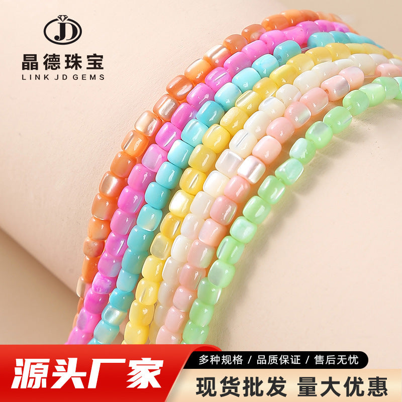 3-4Mm sea shell horseshoe spiral cylindrical loose beads