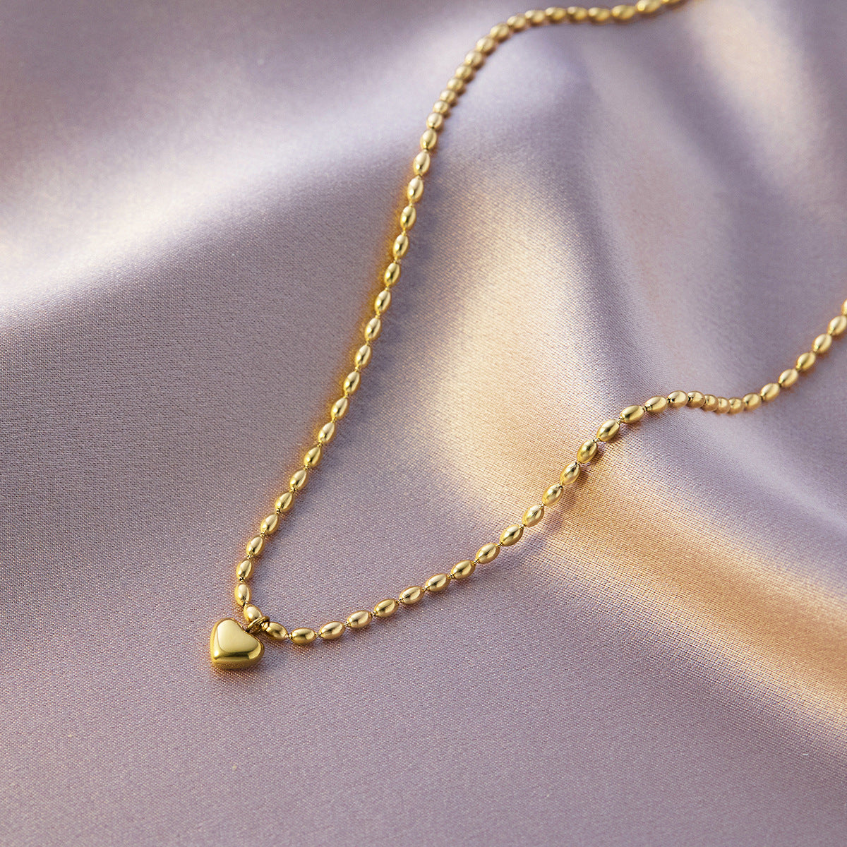 Gold and silver two-color love necklace