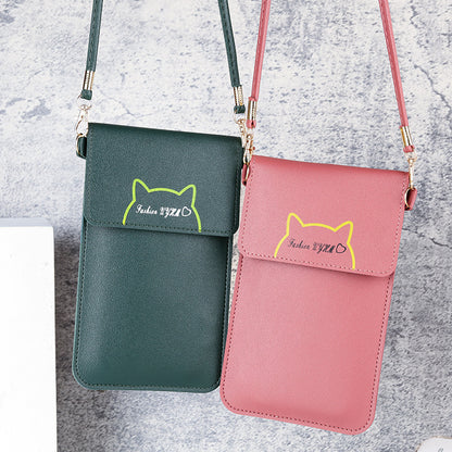 Women's Tide Lock Crossbody Pu Leather Mobile Phone Money