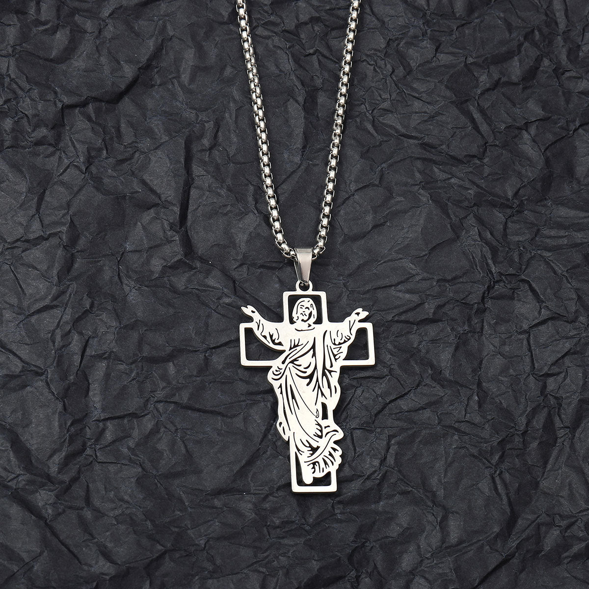 Titanium steel cross trendy cool necklace