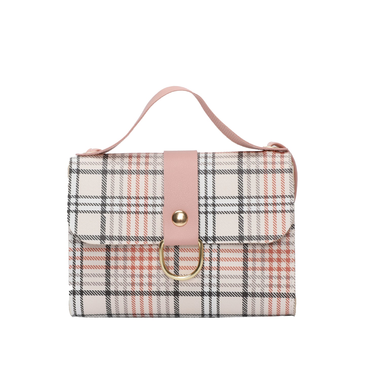 Plaid square bag