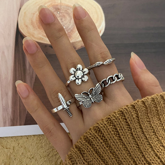 New Sword Flower Ring Set 5-piece