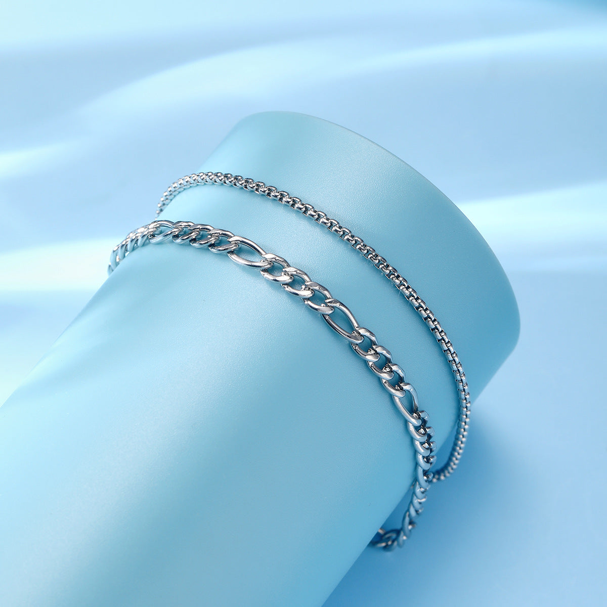 Stainless Steel Flat Chain Bracelet