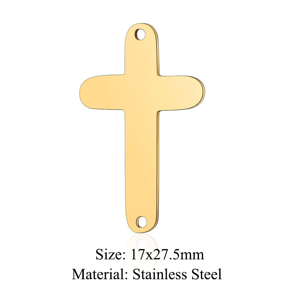 5 pcs/titanium steel hollow cross pendant.