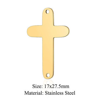 5 pcs/titanium steel hollow cross pendant.