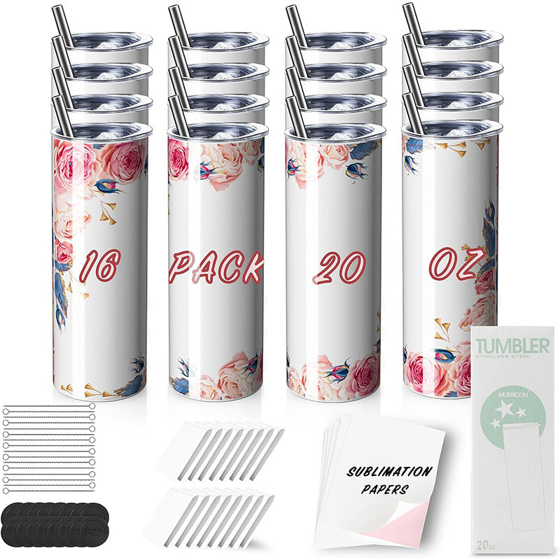 304 pattern heat sublimation straight body thermos cup