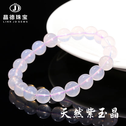 Natural purple jade crystal bracelet for girls