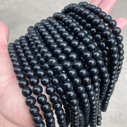 Imitation black agate glass beads loose beads