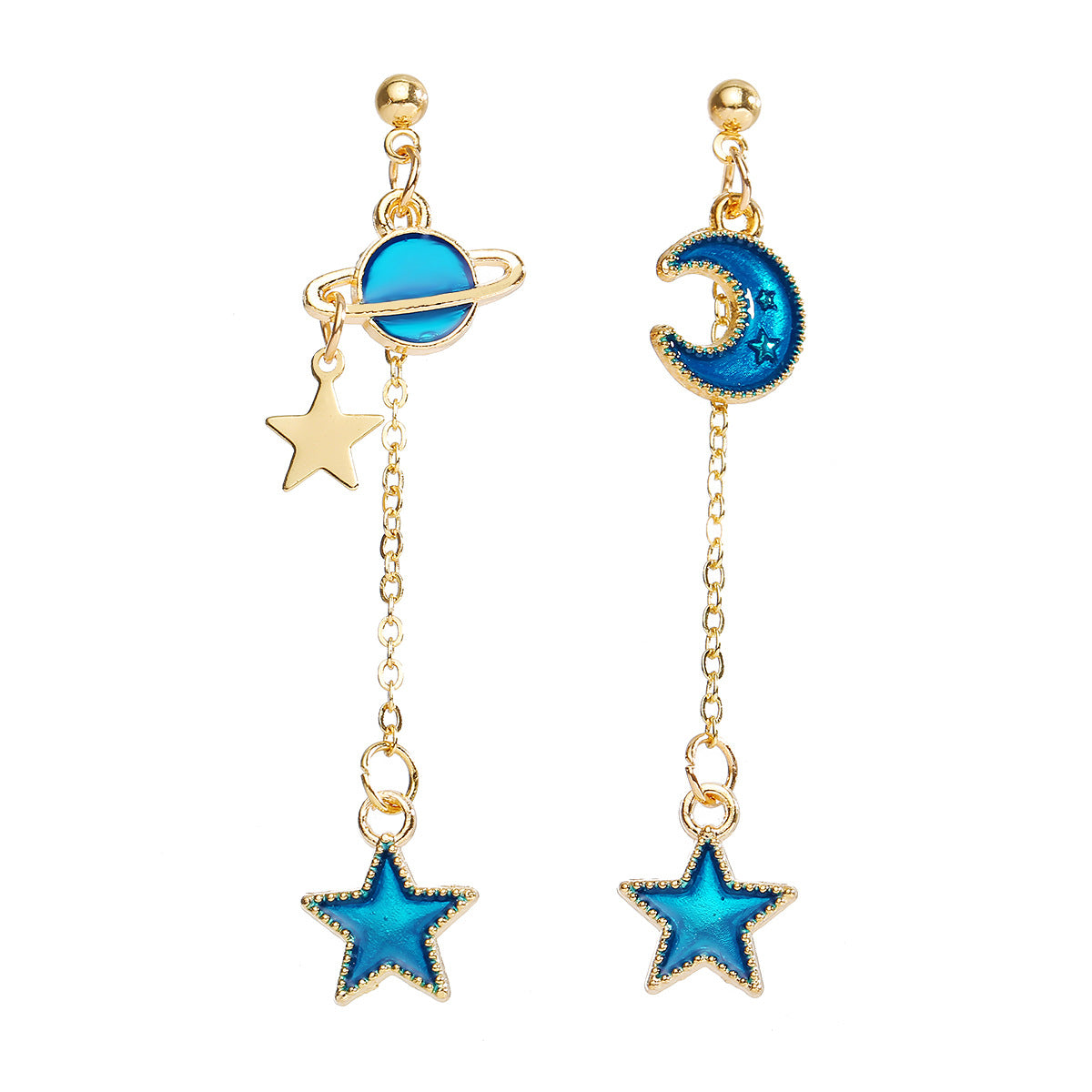 Blue starry sky star earrings shopee earrings