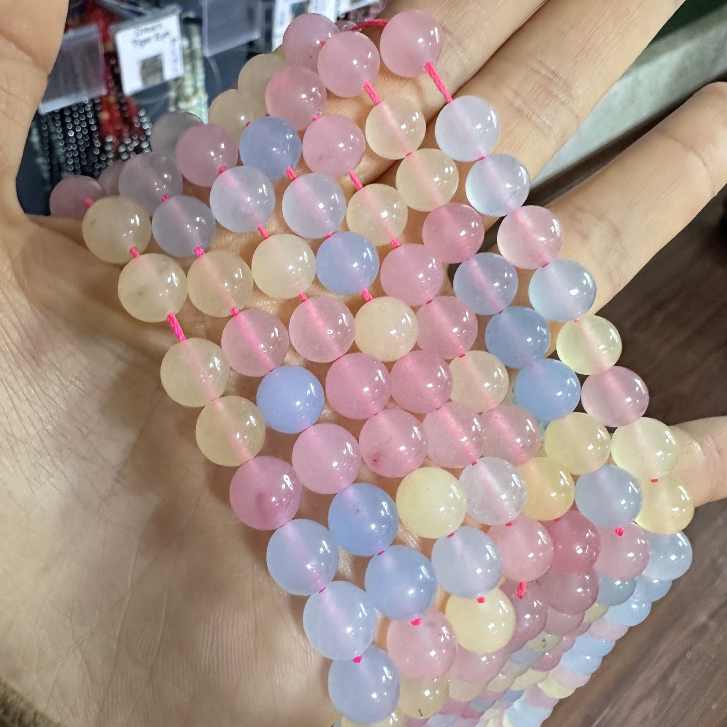 Natural Morganite Round Beads Candy Color Crystal