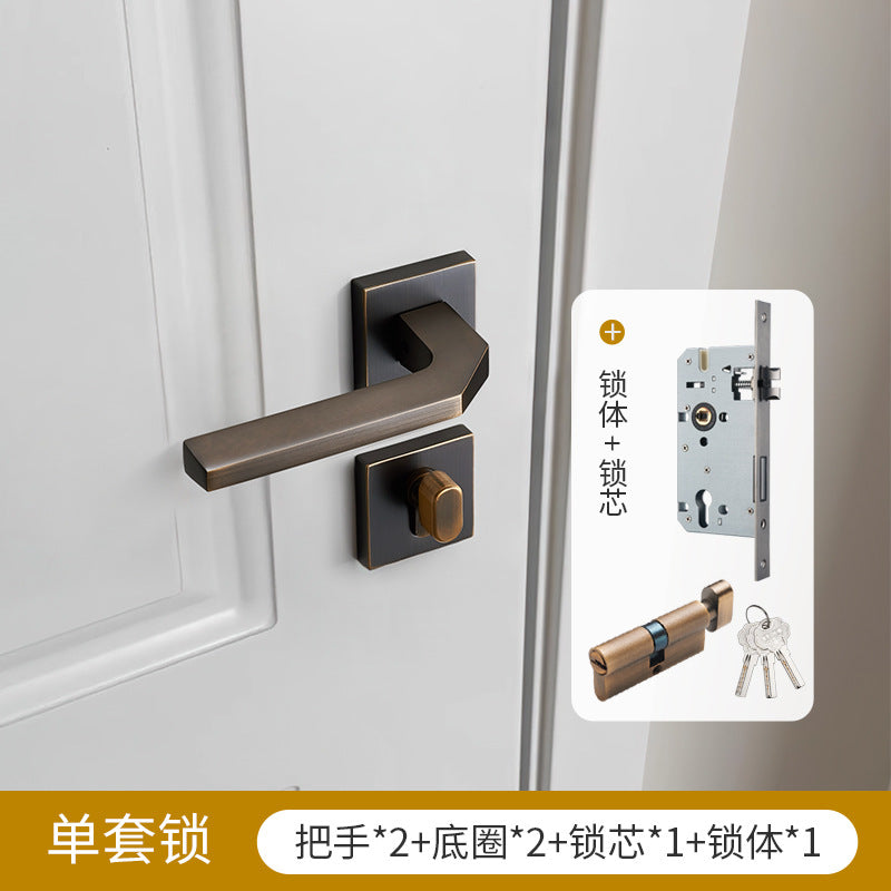 Solid brass square ring door lock