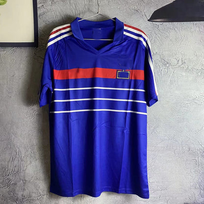 Camiseta retro de manga corta de Zidane Henry de Mbappé de Francia 82-06 