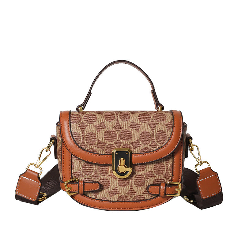 Trendy retro printed letter square bag