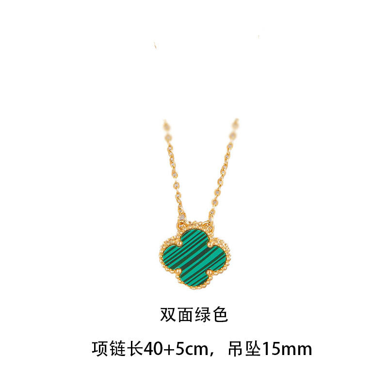 High-Quality Double-Sided Clover Necklace, Titanium Steel