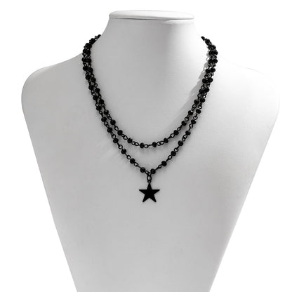 Niche star fringed necklace