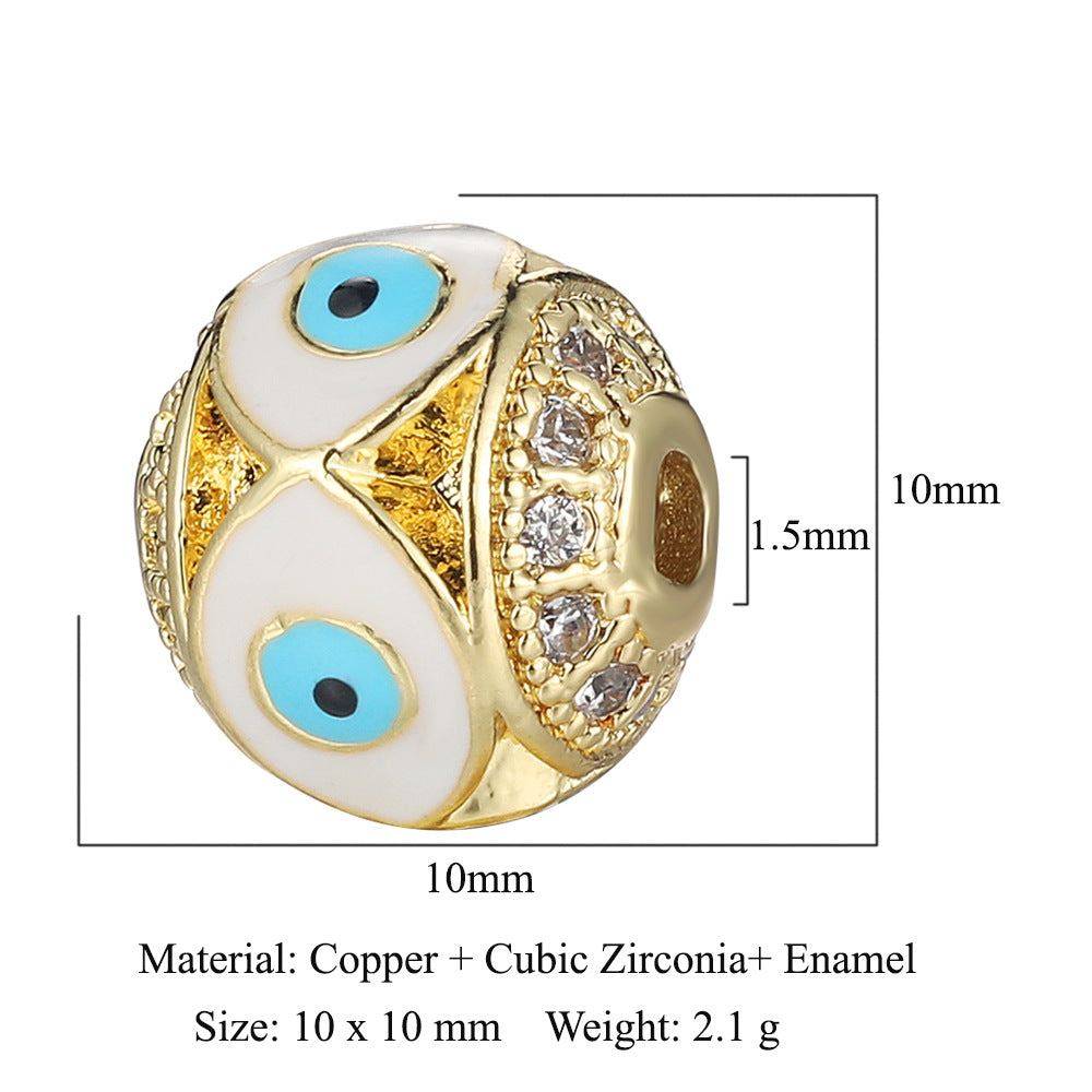 Dripping eyes copper zircon beads spacer beads