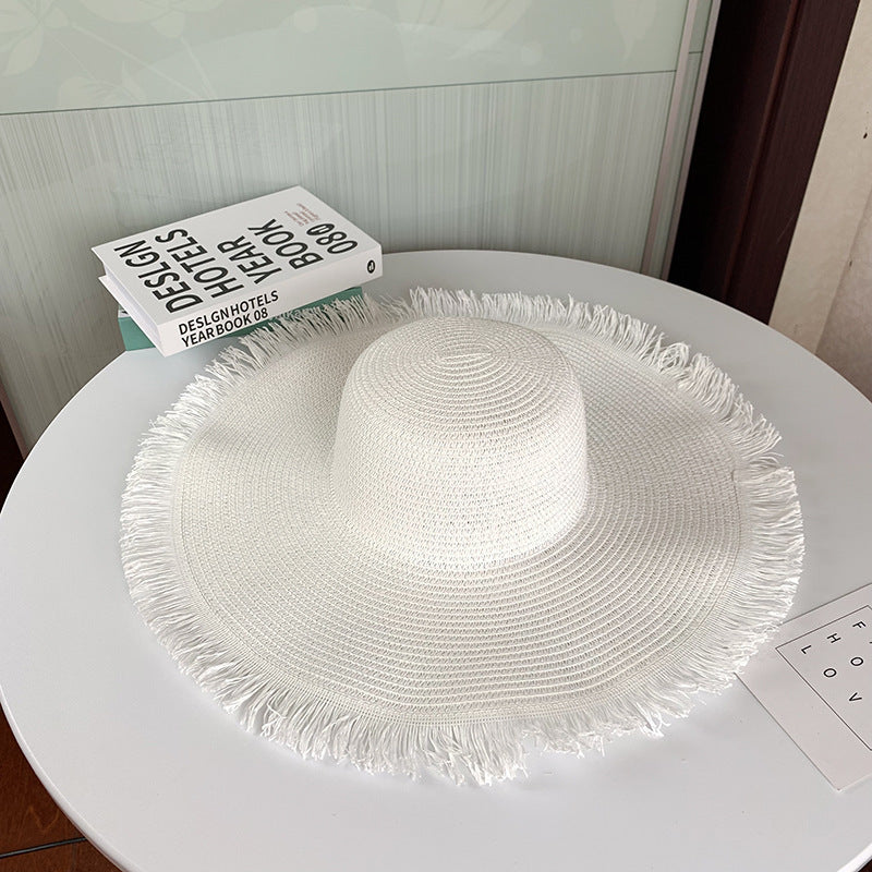 Sombrero de paja de ala ancha con protección UV para el verano Nuevo sombrero para el sol 