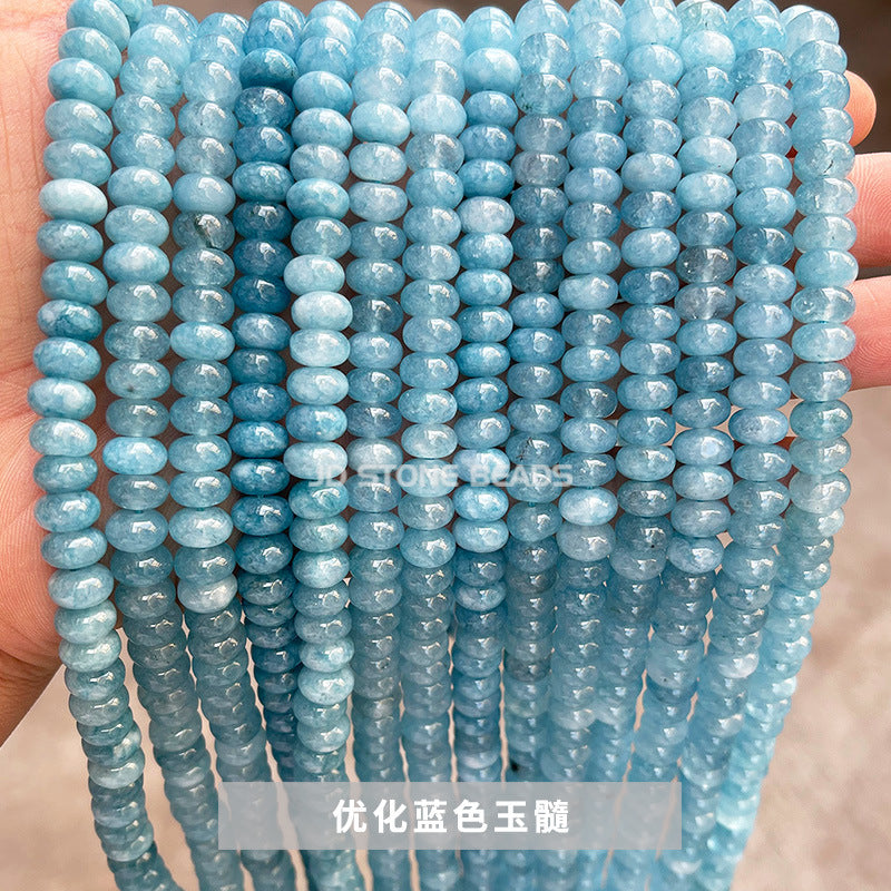 8 * 5Mm multi-colored chalcedony smooth abacus beads loose beads