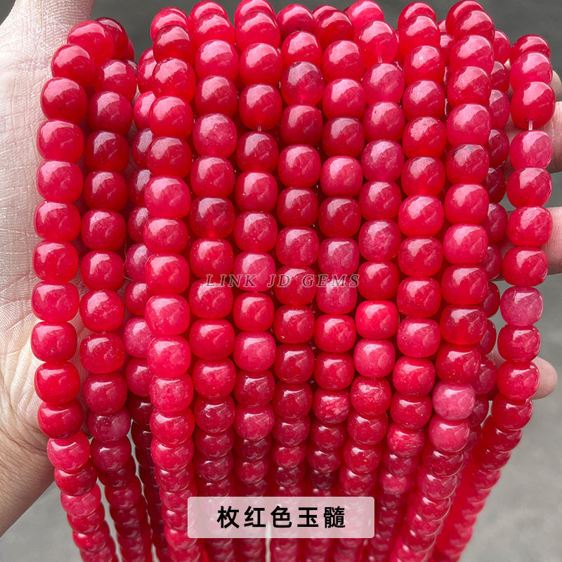 8/10Mm natural green Dongling jade loose beads