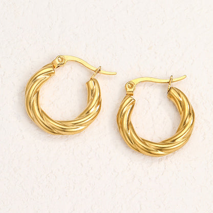 Geometric letter C earrings gold earrings