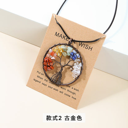 Natural colorful crystal gravel fortune tree