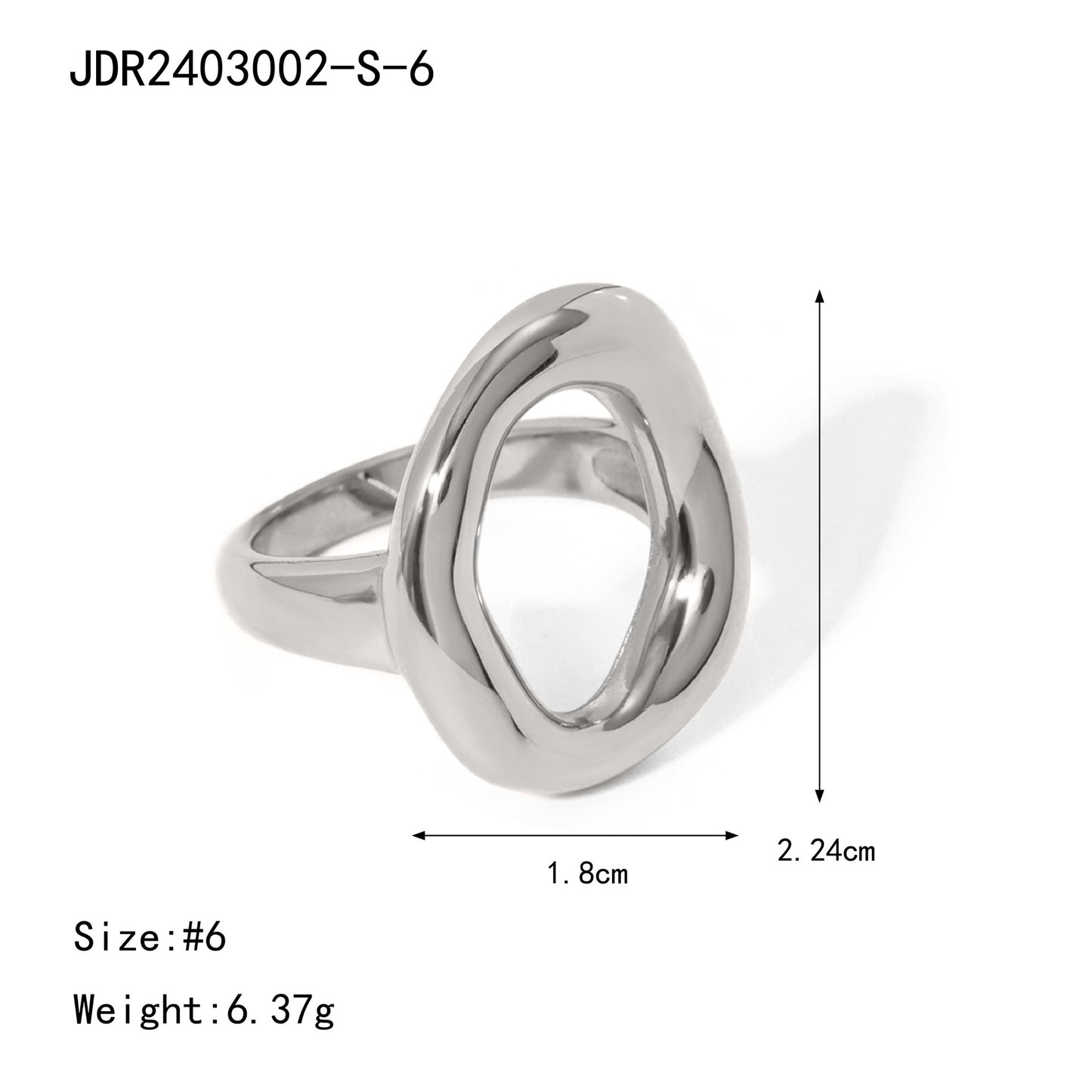 Oval hollow ring