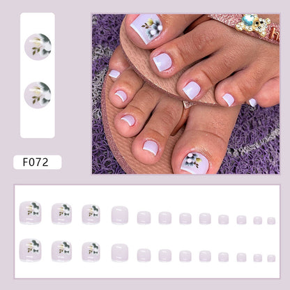 Uñas de los pies con purpurina de diamante francés 