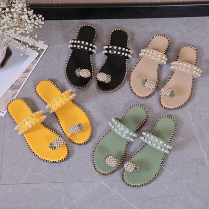 Pineapple pearl slippers