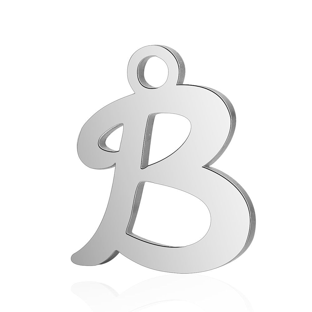 10 pcs/titanium steel full set of 26 English letter pendants