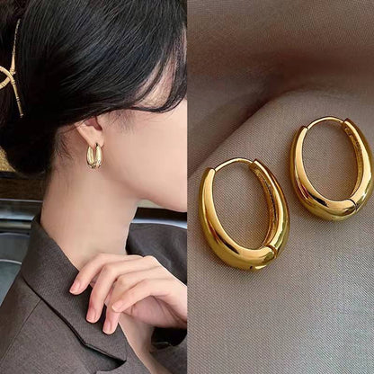 Premium Gold Silver Plain Ring Earrings