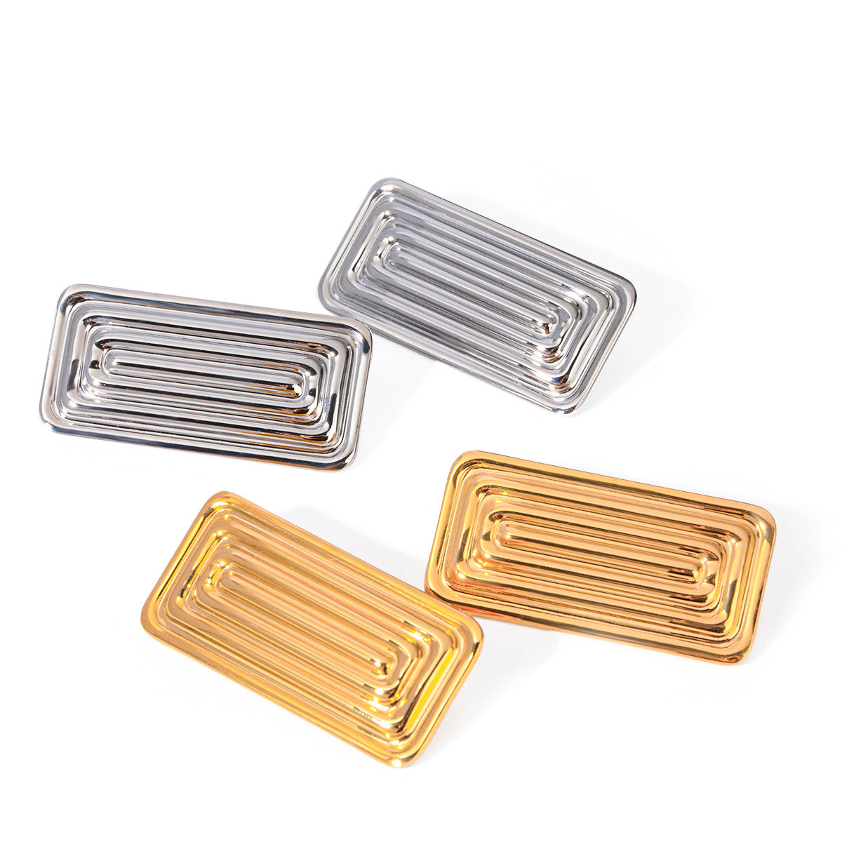 Rectangular titanium steel earrings