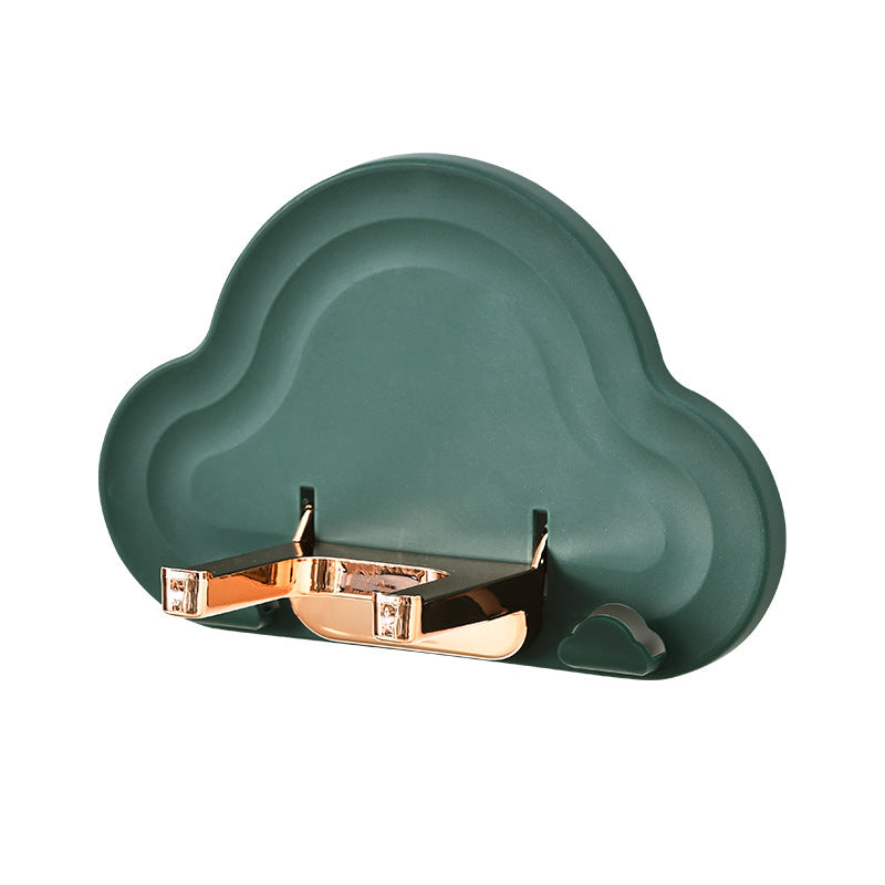 Cloud Hair Dryer HolderNo Hole Wall Mounted Folding Shelf