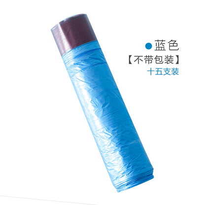 Thickened automatic closure drawstring garbage bag