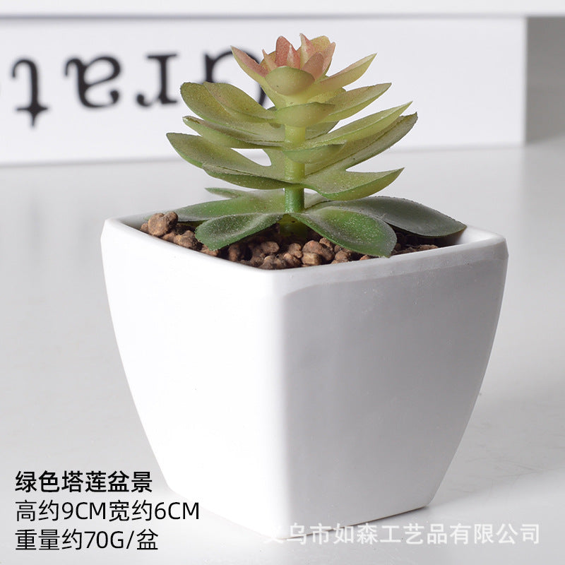 Simulation of succulent plastic bonsai artificial flowers combination