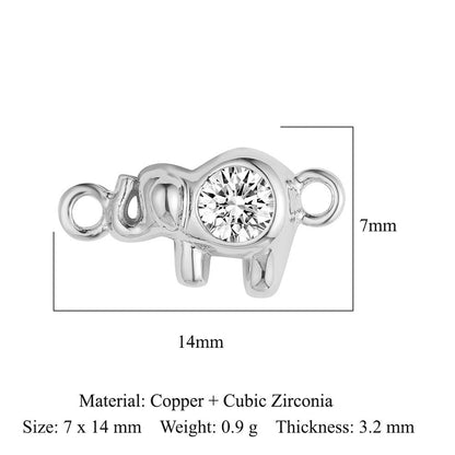 Cactus round zircon double hole copper accessories