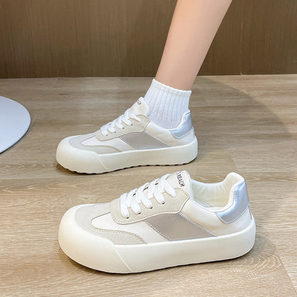 Women's thick-soled white shoes, thin and breathable casual shoes