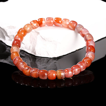 Natural Nanhong agate straight-cut tablet bracelet