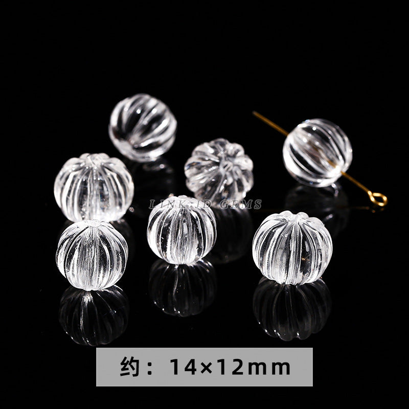 Natural white crystal jewelry accessories loose bead engraving