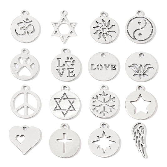 20 pcs/pack love sun titanium steel DIY jewelry pendant