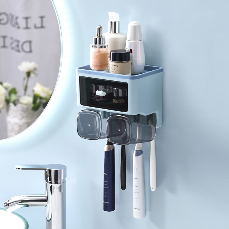 No-Drill Toothbrush Holder Mouthwash Cup