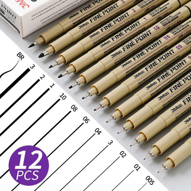 12-Line drawing pen waterproof