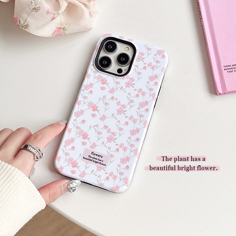 Apple 15 Pro Film 2-in-1 Line Butterfly iPhone 11/12 Crayon Flower Case