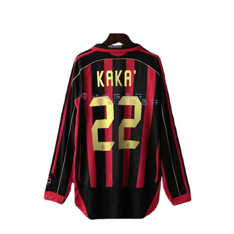 06-07 AC Milan Retro Kak¨¢ Gattuso Maldini Inzaghi Pirlo Long Short Sleeve