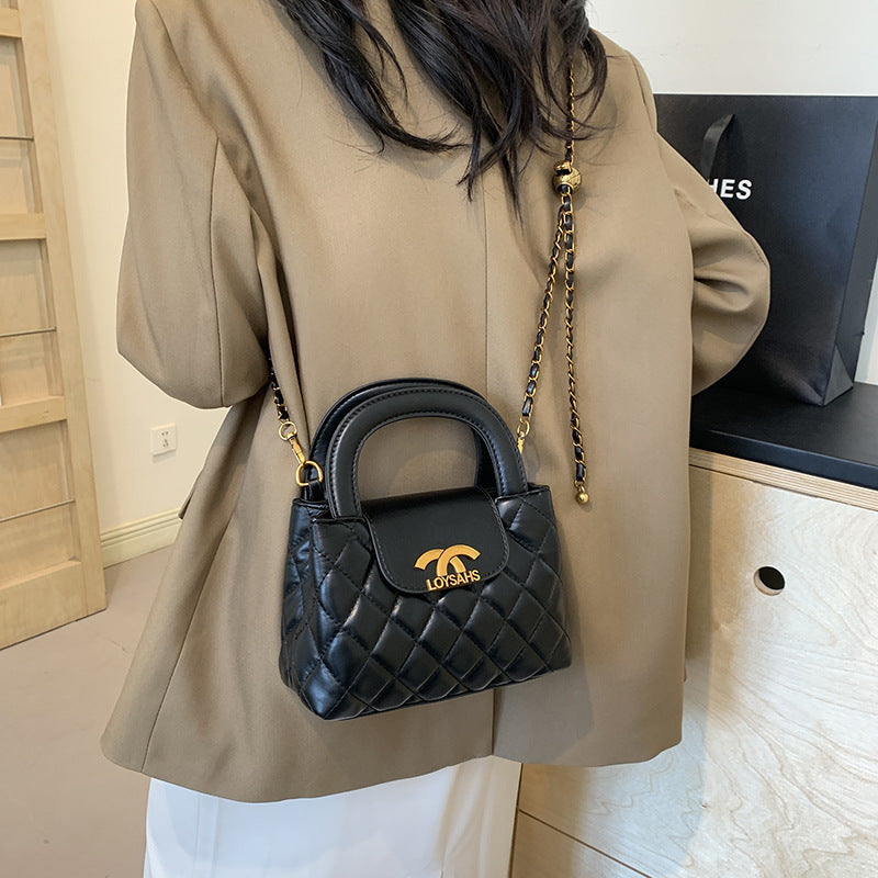 Rhombus bag versatile fashion soft leather