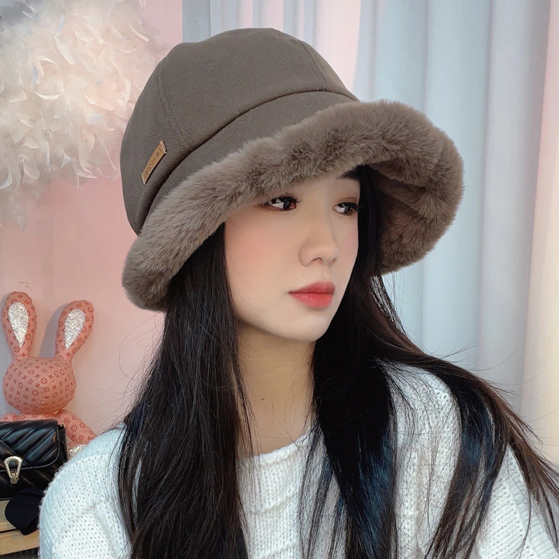 Windproof Casual Plush Bucket Hat