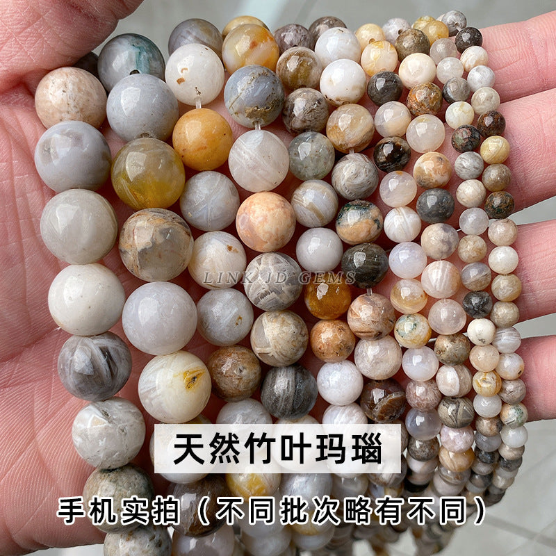 Bamboo leaf agate loose beads DIY jewelry accessories bracelet