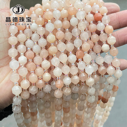 Natural ice powder Dongling jade cut olive beads