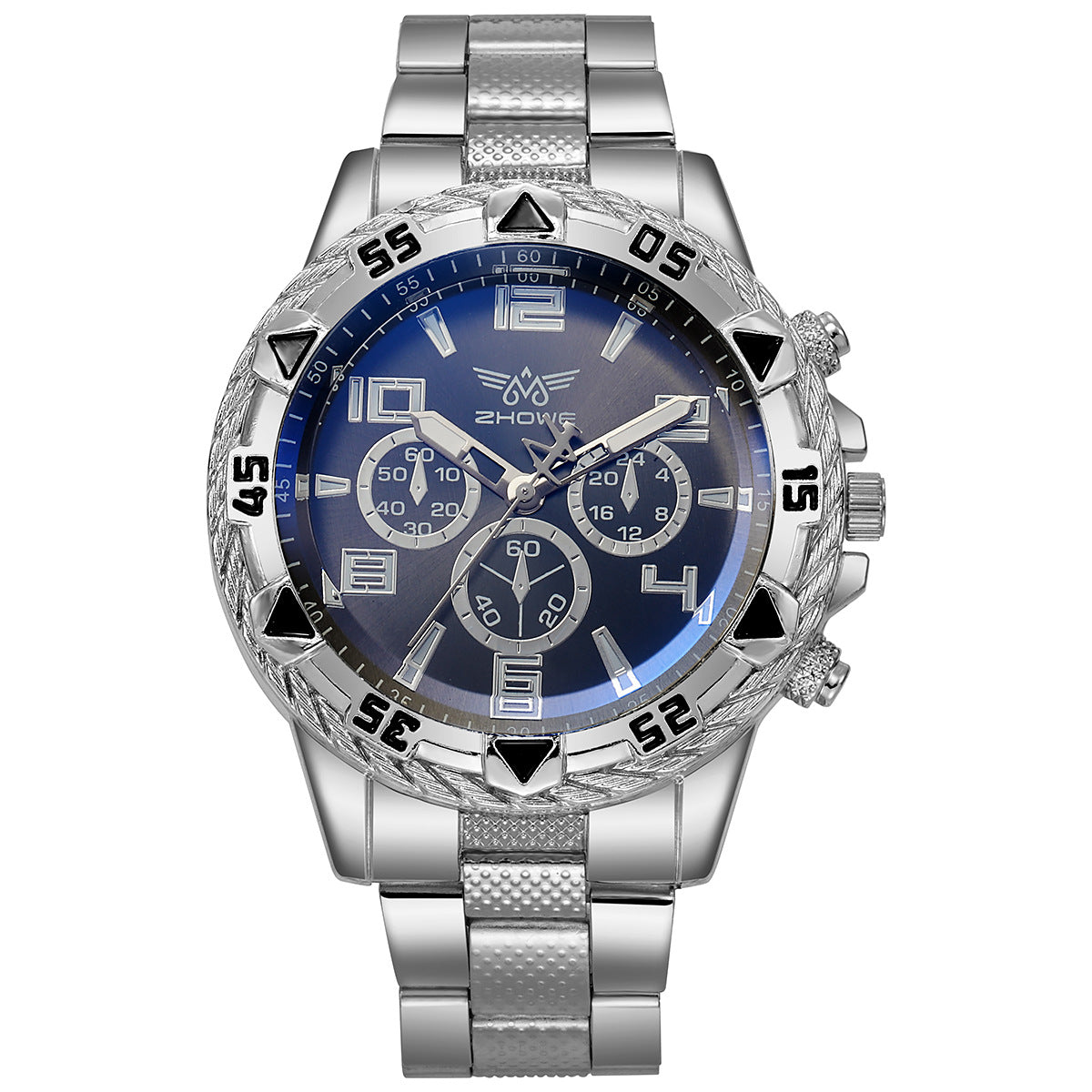 Fake Three-Eye Steel Band Men's Watch