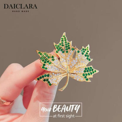 Flash Diamond Maple Leaf Brooch