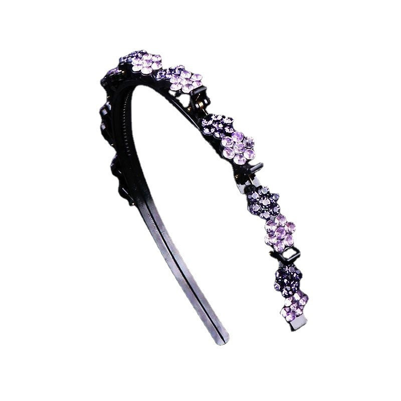 Plum blossom rhinestone broken hair headband